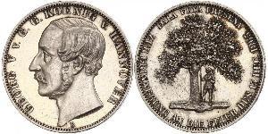 1 Thaler Regno di Hannover (1814 - 1866) Argento Giorgio V di Hannover (1819 - 1878)