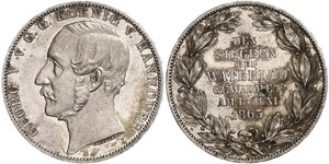 1 Thaler Regno di Hannover (1814 - 1866) Argento Giorgio V di Hannover (1819 - 1878)