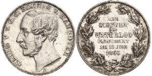 1 Thaler Regno di Hannover (1814 - 1866) Argento Giorgio V di Hannover (1819 - 1878)