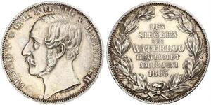 1 Thaler Regno di Hannover (1814 - 1866) Argento Giorgio V di Hannover (1819 - 1878)