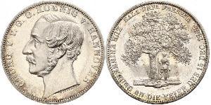 1 Thaler Regno di Hannover (1814 - 1866) Argento Giorgio V di Hannover (1819 - 1878)