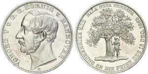 1 Thaler Regno di Hannover (1814 - 1866) Argento Giorgio V di Hannover (1819 - 1878)