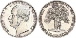 1 Thaler Regno di Hannover (1814 - 1866) Argento Giorgio V di Hannover (1819 - 1878)