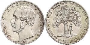 1 Thaler Regno di Hannover (1814 - 1866) Argento Giorgio V di Hannover (1819 - 1878)