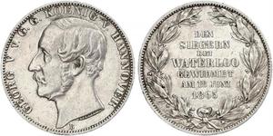 1 Thaler Regno di Hannover (1814 - 1866) Argento Giorgio V di Hannover (1819 - 1878)