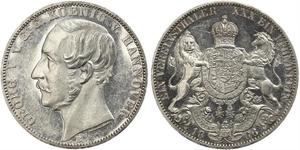 1 Thaler Regno di Hannover (1814 - 1866) Argento Giorgio V di Hannover (1819 - 1878)