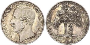 1 Thaler Regno di Hannover (1814 - 1866) Argento Giorgio V di Hannover (1819 - 1878)