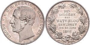 1 Thaler Regno di Hannover (1814 - 1866) Argento Giorgio V di Hannover (1819 - 1878)