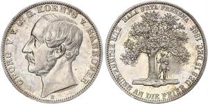 1 Thaler Regno di Hannover (1814 - 1866) Argento Giorgio V di Hannover (1819 - 1878)