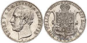 1 Thaler Regno di Hannover (1814 - 1866) Argento Giorgio V di Hannover (1819 - 1878)