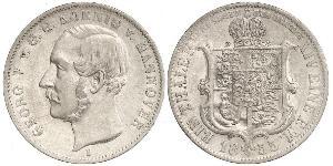 1 Thaler Regno di Hannover (1814 - 1866) Argento Giorgio V di Hannover (1819 - 1878)