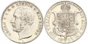 1 Thaler Regno di Hannover (1814 - 1866) Argento Giorgio V di Hannover (1819 - 1878)