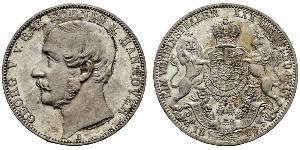 1 Thaler Regno di Hannover (1814 - 1866) Argento Giorgio V di Hannover (1819 - 1878)