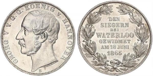 1 Thaler Regno di Hannover (1814 - 1866) Argento Giorgio V di Hannover (1819 - 1878)