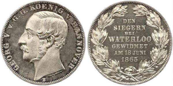 1 Thaler Regno di Hannover (1814 - 1866) Argento Giorgio V di Hannover (1819 - 1878)