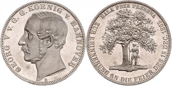 1 Thaler Regno di Hannover (1814 - 1866) Argento Giorgio V di Hannover (1819 - 1878)