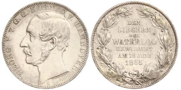 1 Thaler Regno di Hannover (1814 - 1866) Argento Giorgio V di Hannover (1819 - 1878)