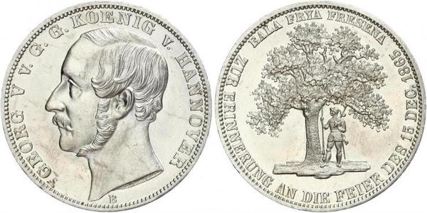 1 Thaler Regno di Hannover (1814 - 1866) Argento Giorgio V di Hannover (1819 - 1878)