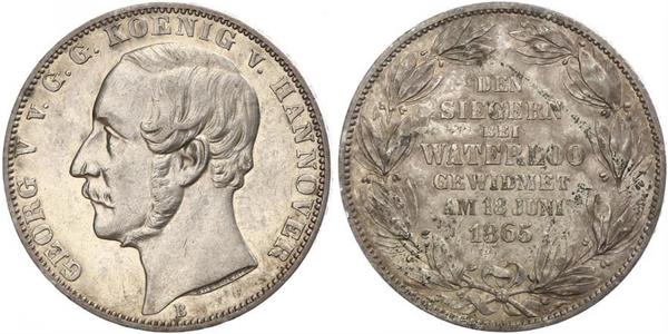 1 Thaler Regno di Hannover (1814 - 1866) Argento Giorgio V di Hannover (1819 - 1878)