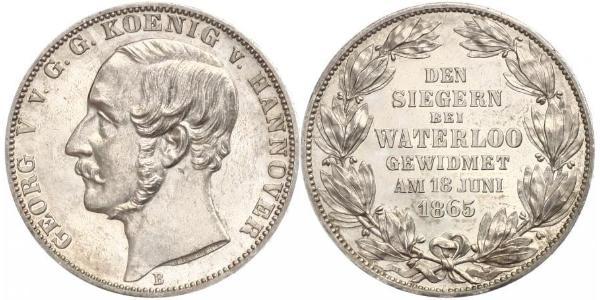 1 Thaler Regno di Hannover (1814 - 1866) Argento Giorgio V di Hannover (1819 - 1878)