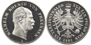 1 Thaler Regno di Prussia (1701-1918) Argento Wilhelm I, German Emperor (1797-1888)