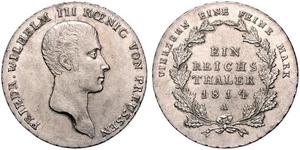 1 Thaler Regno di Prussia (1701-1918) Argento Federico Guglielmo III di Prussia  (1770 -1840)