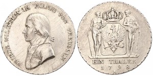 1 Thaler Regno di Prussia (1701-1918) Argento Federico Guglielmo III di Prussia  (1770 -1840)