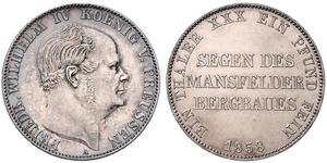 1 Thaler Regno di Prussia (1701-1918) Argento Federico Guglielmo IV di Prussia (1795 - 1861)