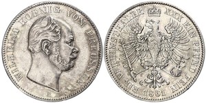 1 Thaler Regno di Prussia (1701-1918) Argento Wilhelm I, German Emperor (1797-1888)