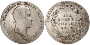 1 Thaler Regno di Prussia (1701-1918) Argento Federico Guglielmo III di Prussia  (1770 -1840)