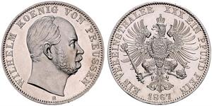 1 Thaler Regno di Prussia (1701-1918) Argento Wilhelm I, German Emperor (1797-1888)