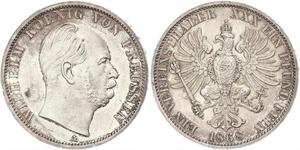 1 Thaler Regno di Prussia (1701-1918) Argento Wilhelm I, German Emperor (1797-1888)