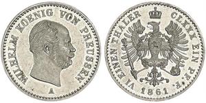 1 Thaler Regno di Prussia (1701-1918) Argento Wilhelm I, German Emperor (1797-1888)