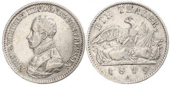 1 Thaler Regno di Prussia (1701-1918) Argento Federico Guglielmo III di Prussia  (1770 -1840)