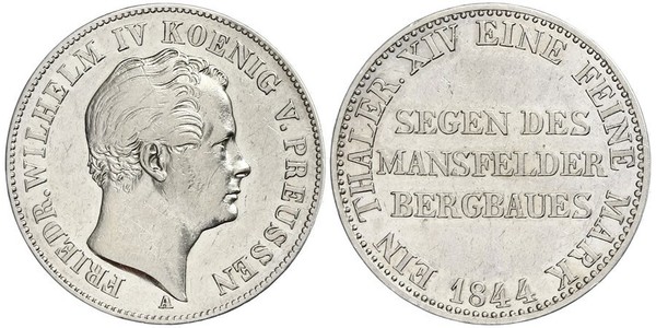 1 Thaler Regno di Prussia (1701-1918) Argento Federico Guglielmo IV di Prussia (1795 - 1861)