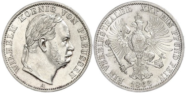 1 Thaler Regno di Prussia (1701-1918) Argento Wilhelm I, German Emperor (1797-1888)