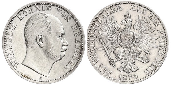 1 Thaler Regno di Prussia (1701-1918) Argento Wilhelm I, German Emperor (1797-1888)