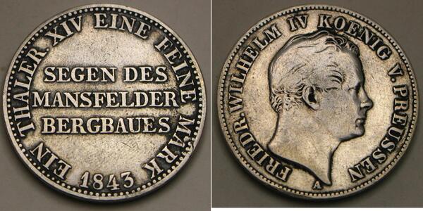 1 Thaler Regno di Prussia (1701-1918) Argento Federico Guglielmo IV di Prussia (1795 - 1861)