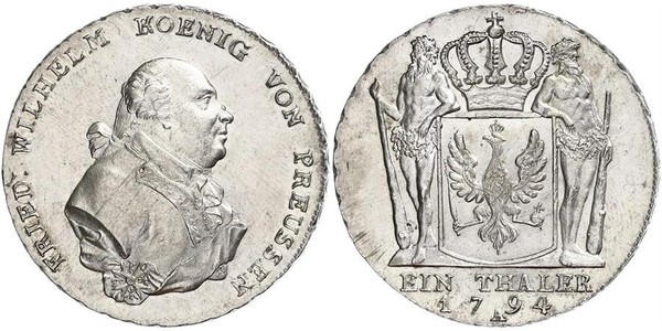 1 Thaler Regno di Prussia (1701-1918) Argento Federico Guglielmo II di Prussia