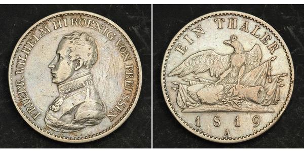 1 Thaler Regno di Prussia (1701-1918) Argento Federico Guglielmo III di Prussia  (1770 -1840)