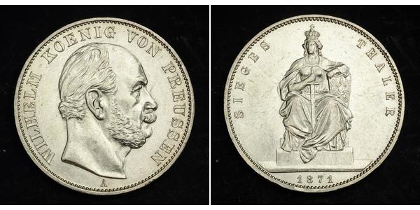 1 Thaler Regno di Prussia (1701-1918) Argento Wilhelm I, German Emperor (1797-1888)