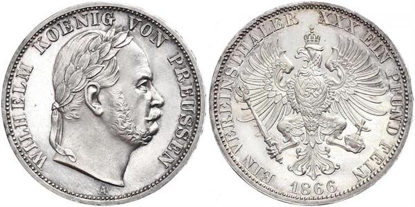 1 Thaler Regno di Prussia (1701-1918) Argento Wilhelm I, German Emperor (1797-1888)