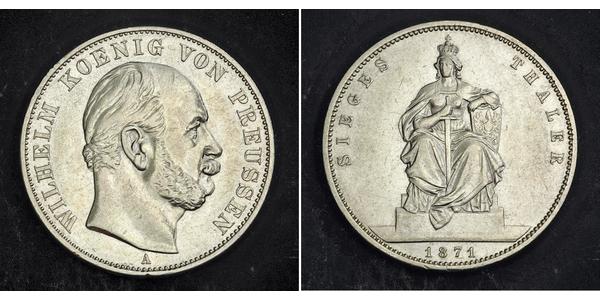 1 Thaler Regno di Prussia (1701-1918) Argento Wilhelm I, German Emperor (1797-1888)