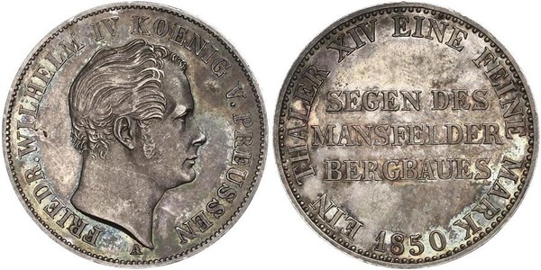 1 Thaler Regno di Prussia (1701-1918) Argento Federico Guglielmo IV di Prussia (1795 - 1861)