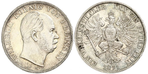 1 Thaler Regno di Prussia (1701-1918) Argento Wilhelm I, German Emperor (1797-1888)