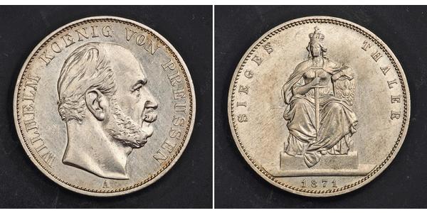 1 Thaler Regno di Prussia (1701-1918) Argento Wilhelm I, German Emperor (1797-1888)