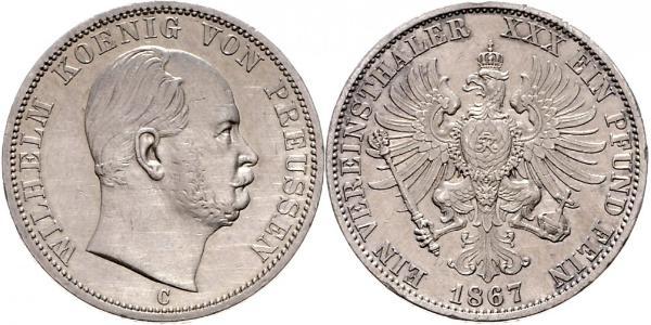 1 Thaler Regno di Prussia (1701-1918) Argento Wilhelm I, German Emperor (1797-1888)