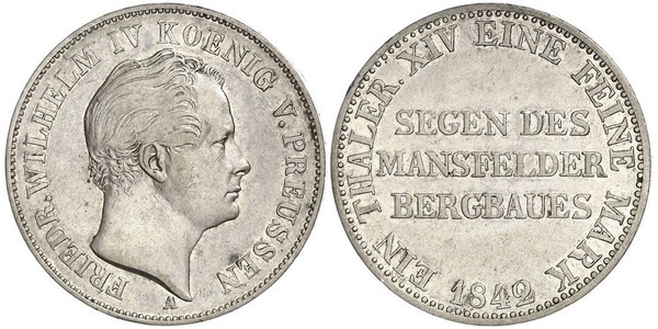 1 Thaler Regno di Prussia (1701-1918) Argento Federico Guglielmo IV di Prussia (1795 - 1861)