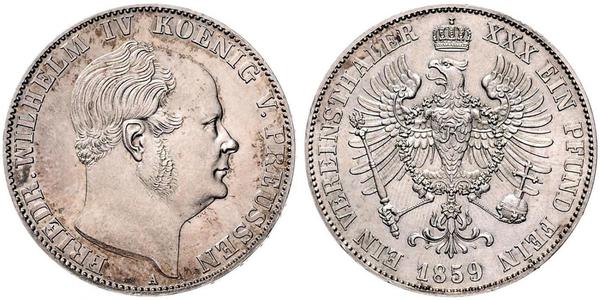 1 Thaler Regno di Prussia (1701-1918) Argento Federico Guglielmo IV di Prussia (1795 - 1861)