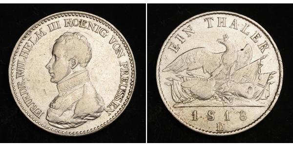 1 Thaler Regno di Prussia (1701-1918) Argento Federico Guglielmo III di Prussia  (1770 -1840)